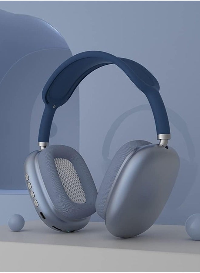 Generic - P9 Wireless Bluetooth Headset Pure Stereo Sound Support Memory Card, Blue - Image 1