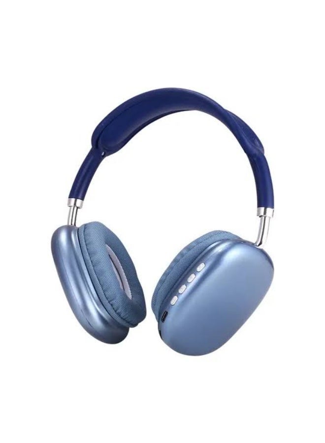 P9 Wireless Bluetooth Headset Pure Stereo Sound Support Memory Card, Blue