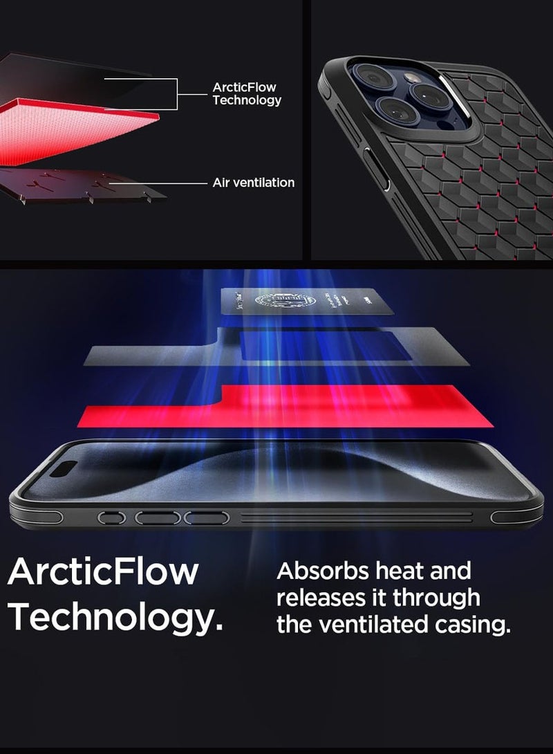 Spigen Cryo Armor for iPhone 15 Pro Max Case Cover with ArcticFlow Tech - Cryo Red - Image 3