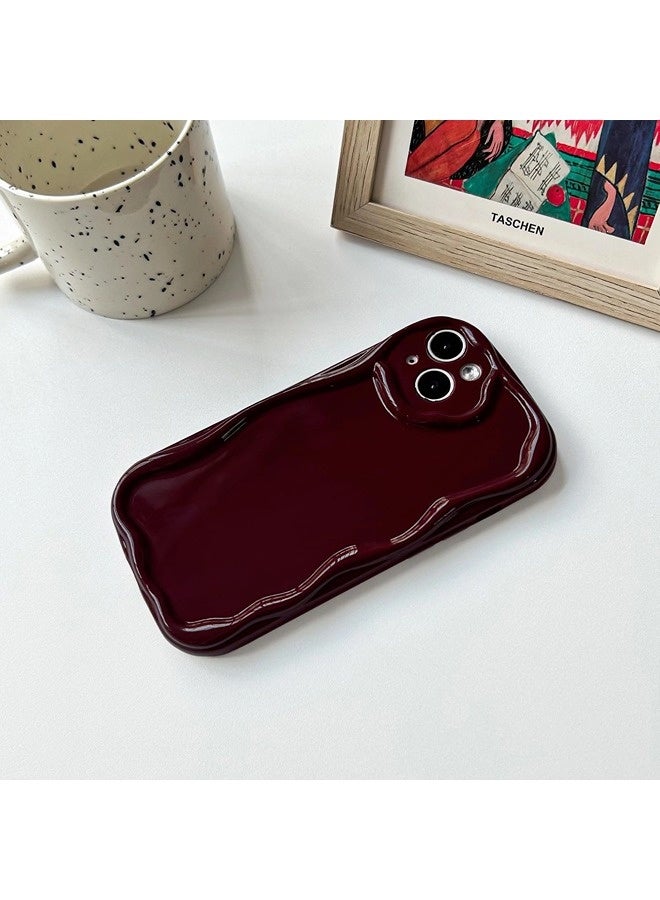 ShebSheb Simple Wave Design Phone Case for iPhone 15 , Wavy Frame Soft TPU Aesthetic Phone Cover - Image 2