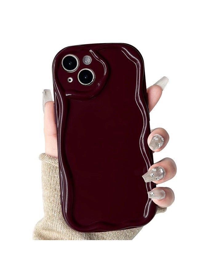 ShebSheb Simple Wave Design Phone Case for iPhone 15 , Wavy Frame Soft TPU Aesthetic Phone Cover - Image 1