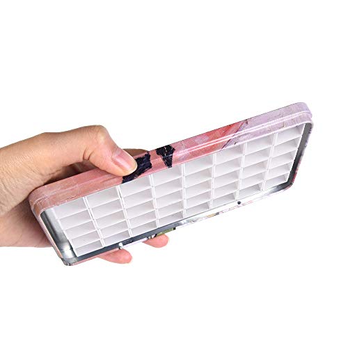 Qianshan 40Pcs Empty Half Pans with Magnetic Stripe Watercolor Paint Travel Tin Palette Case, Artist Paints Half Pan Kits for DIY Watercolor Oils or Acrylics Painting Art Drawing Champs Rose - Image 4