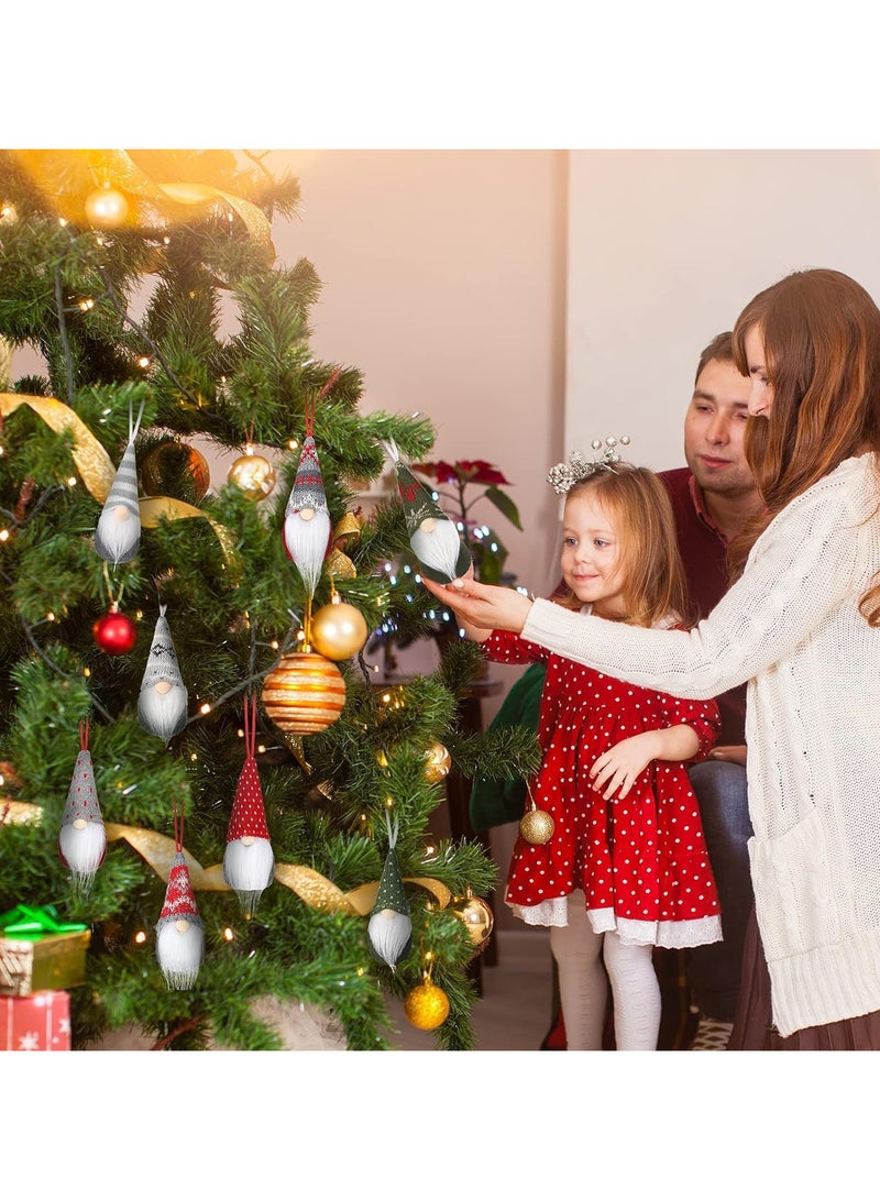 AUTOYSUR زينة عيد الميلاد تماثيل قزم معلقة زينة عيد الميلاد، زينة عيد الميلاد دمى قزم محشوة لطيفة بلا وجه دمى سانتا دمى عيد الميلاد لتزيين شجرة عيد الميلاد (رمادي) - Image 3