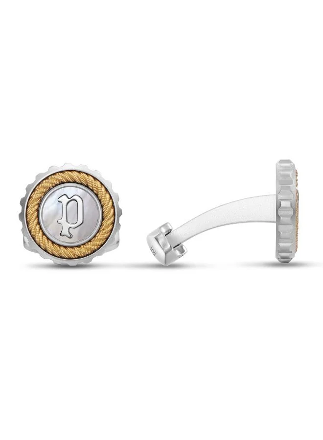 بوليس Cable Silver and Yellow Gold Plated Cufflinks For Men