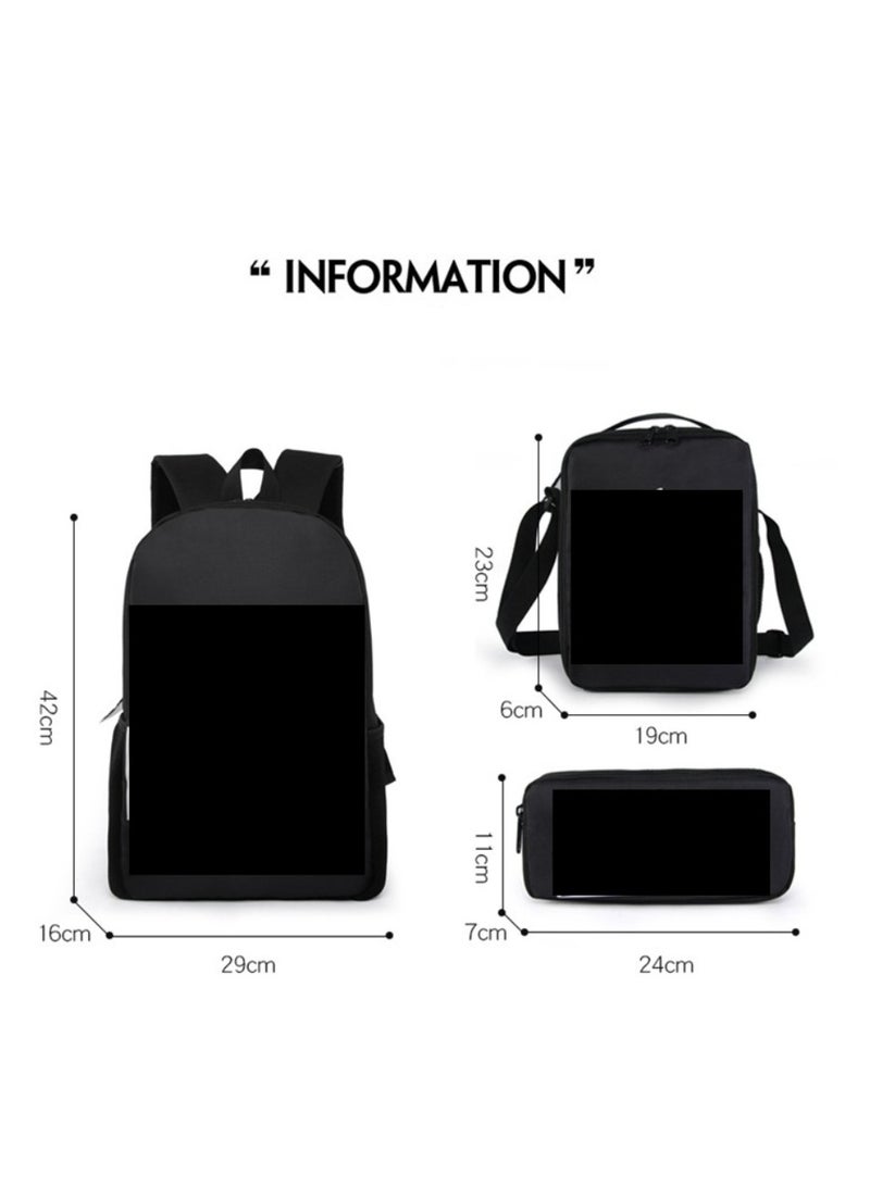 Children's leisure load reducing large capacity printed backpack for elementary school students, 3-piece set - Image 2