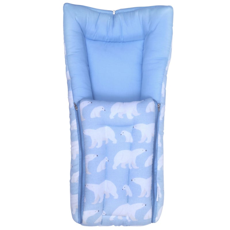 1ST STEP Muslin Cotton 3 in 1 Baby Bed, Sleeping Bag & Carry Nest, Cotton Baby Bedding for New Born & Infant, Portable Bassinet, for Baby Carrying & Sleeping, Unisex Baby Sleeping Bed (BLPOLARBEAR) - Image 5