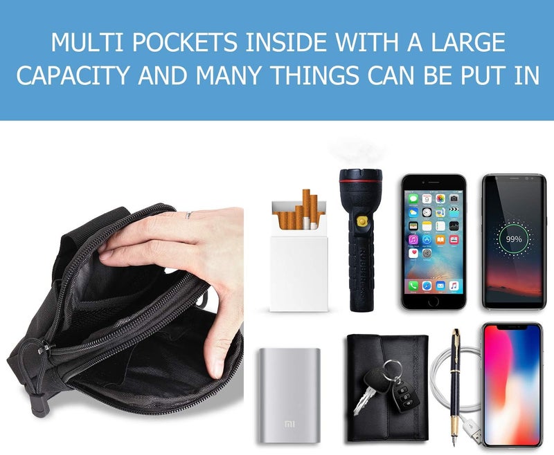 DOUNTO Tactical Waist Pouch EDC Molle Waist Bag Belt Phone Pouch Holster Purse Carrying Pouch for Smartphone, Tools - Image 5