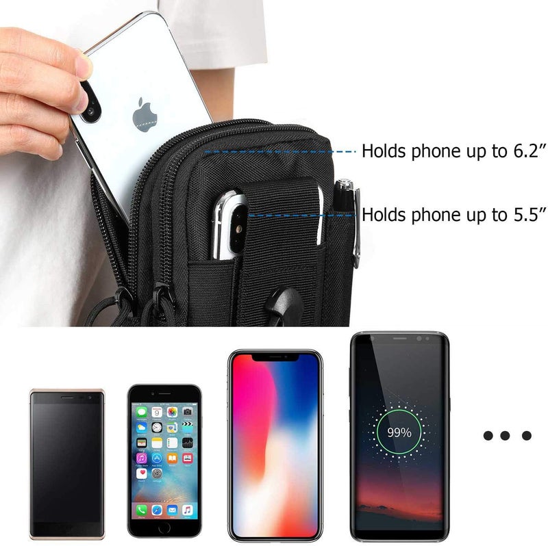 DOUNTO Tactical Waist Pouch EDC Molle Waist Bag Belt Phone Pouch Holster Purse Carrying Pouch for Smartphone, Tools - Image 3
