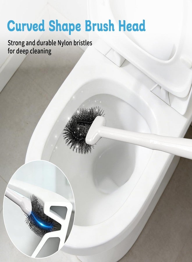 Sellemer Toilet Brush and Plunger Set, Curved Head for Deep Cleaning, White - Image 2