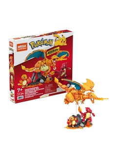 Pokémon Action Figure Building Toys For Kids, Charmander Evolution Set With 313 Pieces, 3 Poseable Characters, Charmeleon And Charizard