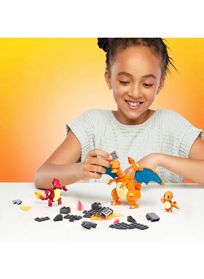 MEGA - Pokémon Action Figure Building Toys For Kids, Charmander Evolution Set With 313 Pieces, 3 Poseable Characters, Charmeleon And Charizard - Image 1