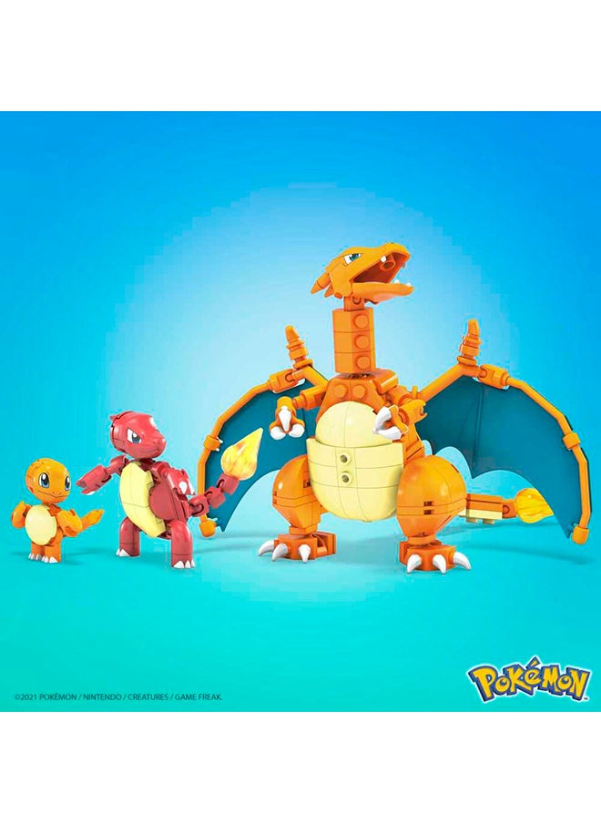 MEGA - Pokémon Action Figure Building Toys For Kids, Charmander Evolution Set With 313 Pieces, 3 Poseable Characters, Charmeleon And Charizard - Image 1