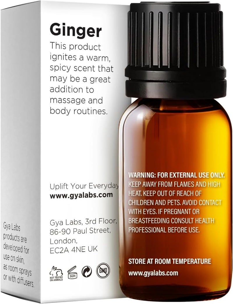 Gya Labs Ginger Oil for Hair Growth - 100% Pure Natural Ginger Essential Oil for Massage Oil - Ginger Oil for Hair Growth, Skin & Diffuser (10 ml) - Image 2