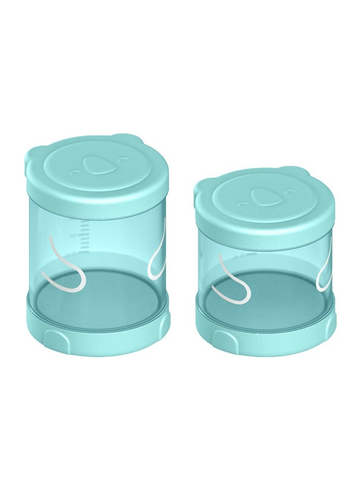 Hogokids Baby Fruit Preservation Bowl Children's Food Box Freezer Box Portable Homemade Ice Box Two-piece 200ml+300ml Blue - Image 2