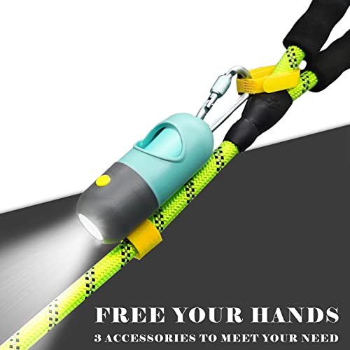 YUCHIYA Dog Poop Bag Holder Dispenser with LED Flashlight - Night Visibility for Safe Evening Walks | Upgraded Hands-Free Leash Clip | Includes 15 Dog Waste Bags(Crystal Blue) - Image 3