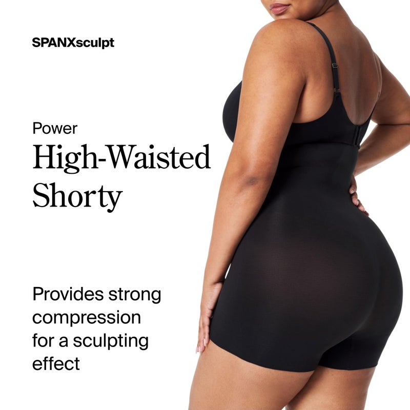 SPANX SPANXsculpt Seamless Power High-Waisted Shorty - For All Hemline Lengths - Core Control Shapewear - Seamless Underwear - Very Black - Medium - Image 2