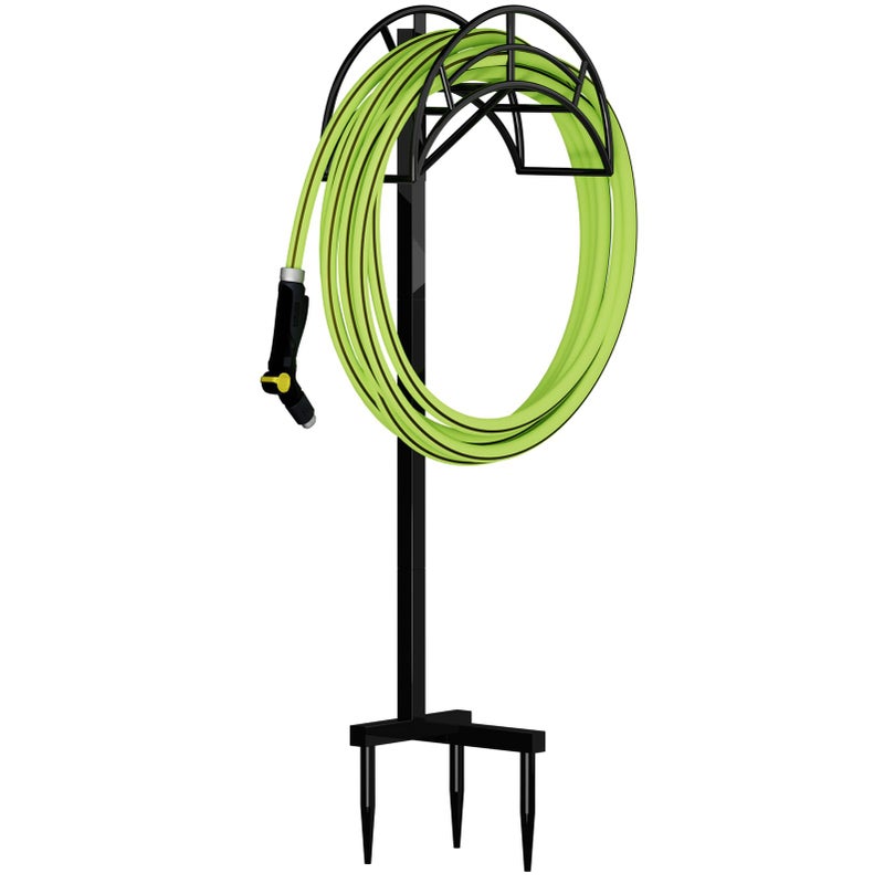 ROSSNY ROSSNY Garden Hose Holder Water Hose Holders for Outside Freestanding and Detachable with 3 Long Spiky Feet Heavy Duty Hose Hanger Storage 