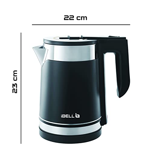 iBELL SEK170BM Premium Electric Kettle 1.7 Litre, 1500 Watt, Stainless Steel with Insulation, Auto Cut-Off (Black) - Image 4