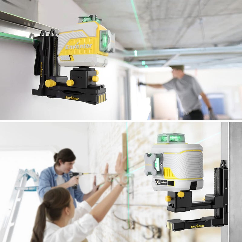 ENVENTOR Fine-tuning Bracket Laser Level Adapter, 1/4"-20 Male Threaded L-Shape Magnetic Pivoting Base with Adjustable Clip for Wall & Ceiling Mounted, 360Â° Adjustable Support, Height Adjustment - Image 2