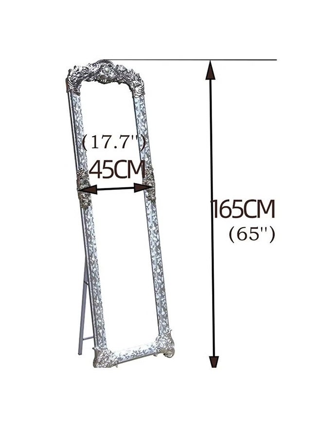 Vintage Gold Ornate Carved Full Length Standing Mirror, Baroque Style Free-Standing Full Body Dressing Mirror with Foldable Support Stand for Bedroom, Living Room & Clothing Shop (165×45CM - Gold) - Image 2