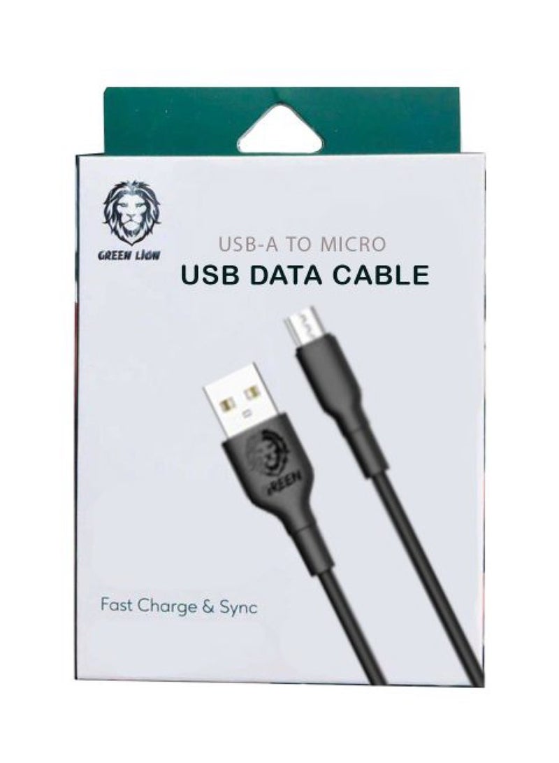 GREEN LION Green PVC Micro USB Cable 1m 2A - Black - Image 2
