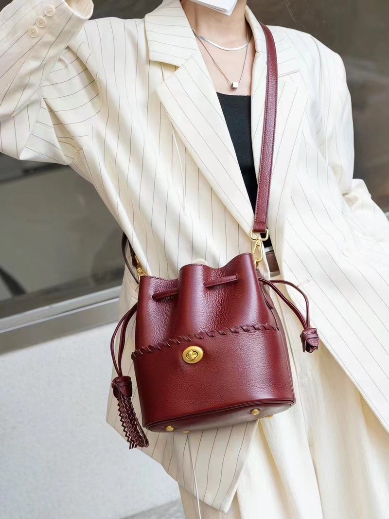 First Layer Cowhide Leather Women'S Shoulder Crossbody Versatile Casual Genuine Leather Shopping Tote Fashion Shopping Basket Handbag - Image 3