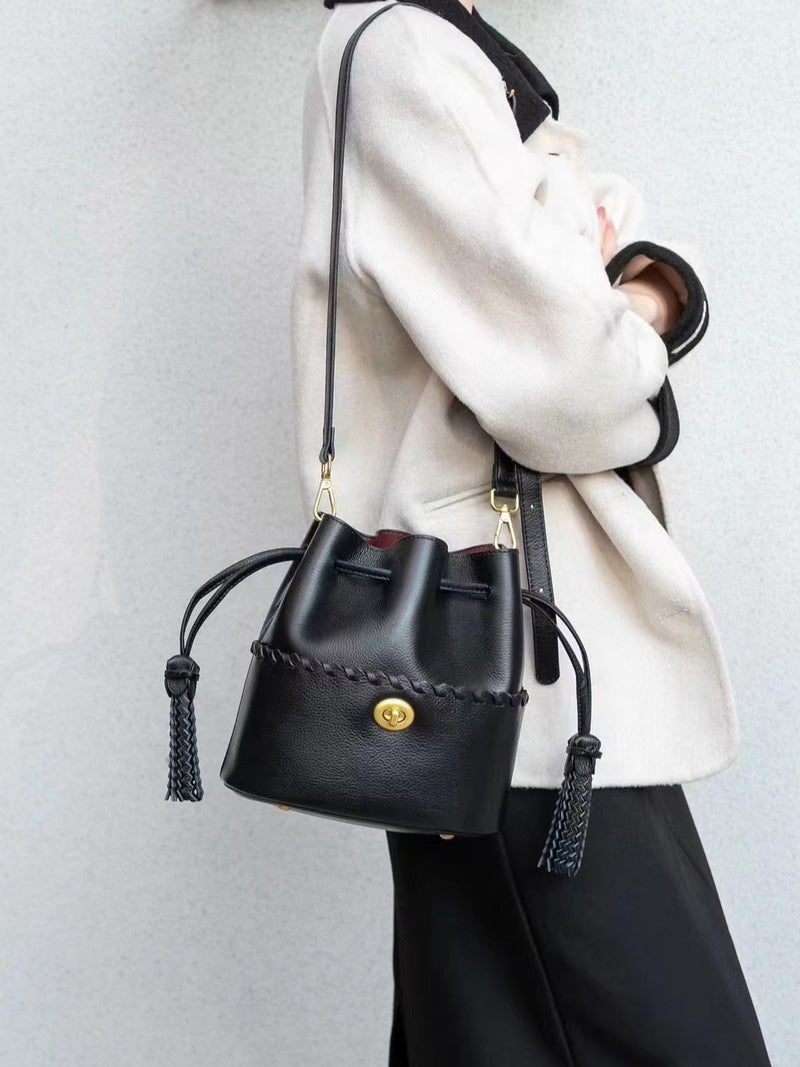 First Layer Cowhide Leather Women'S Shoulder Crossbody Versatile Casual Genuine Leather Shopping Tote Fashion Shopping Basket Handbag - Image 5