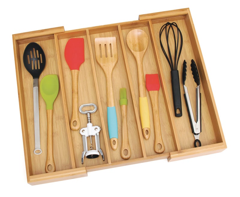 Lipper International 8892 Bamboo Wood Expandable to 22-1/4" Utensil Organizer - Image 2