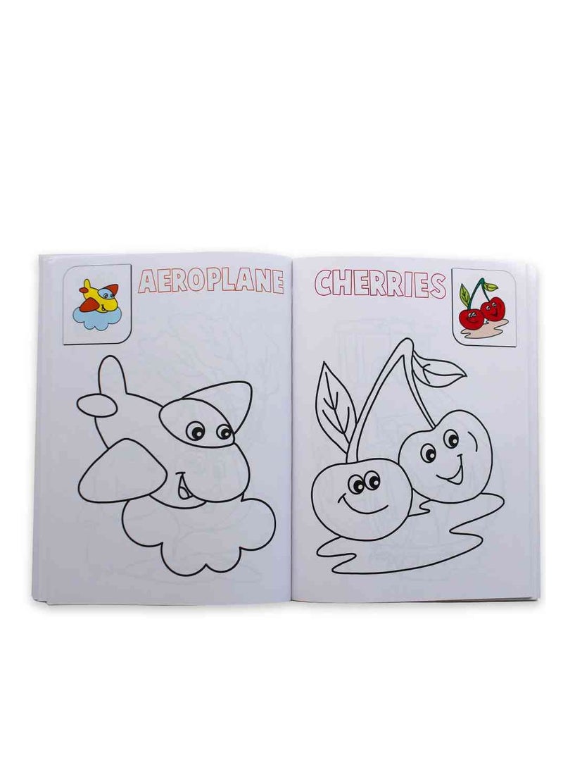 FLAMINGO My Fun Fruits, Vegetables & Vehicles Coloring Book for Kids – Creative Activity Book for Early Learning & Imagination | Educational Coloring Book for Toddlers & Preschoolers | Fun Learning Tool for Kids Ages 3+  - Image 3