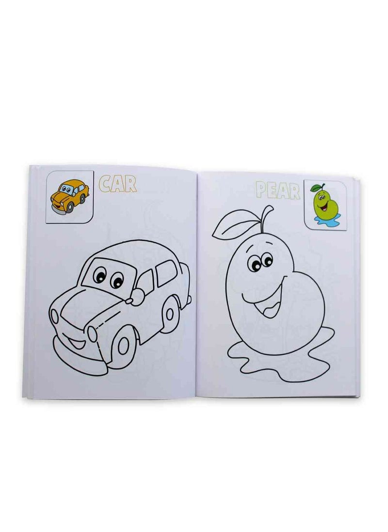 FLAMINGO My Fun Fruits, Vegetables & Vehicles Coloring Book for Kids – Creative Activity Book for Early Learning & Imagination | Educational Coloring Book for Toddlers & Preschoolers | Fun Learning Tool for Kids Ages 3+  - Image 2