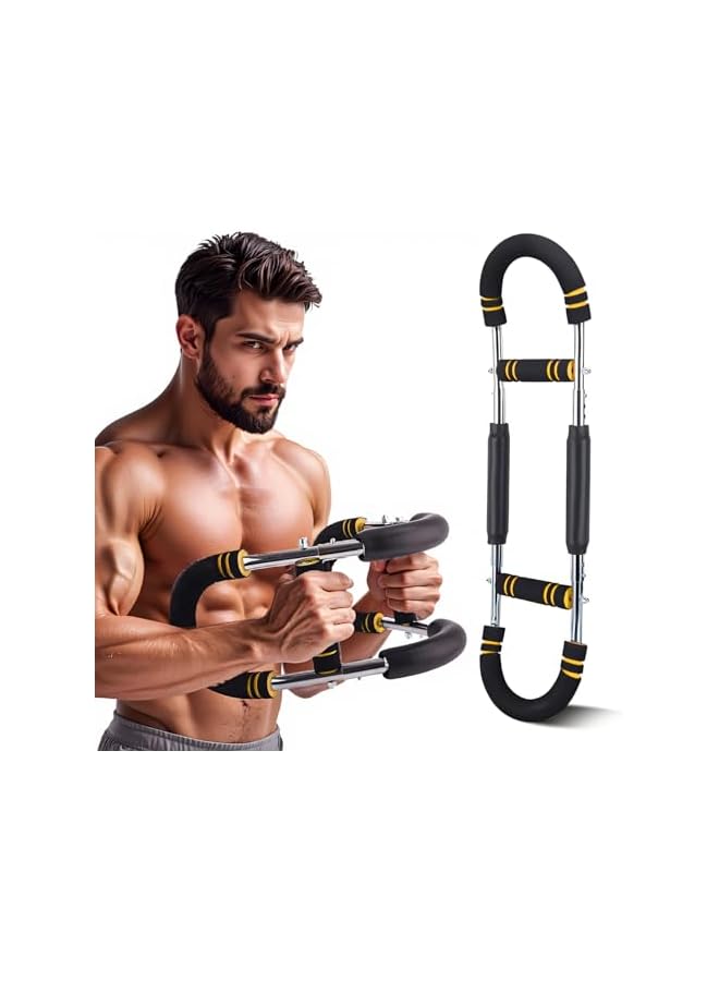 S-TOP Twister Arm Trainer, 30-40-50kg Adjustable Resistance, Portable Home Gym for Chest, Bicep & Full Body Strength Training(Golden Black) - Image 2