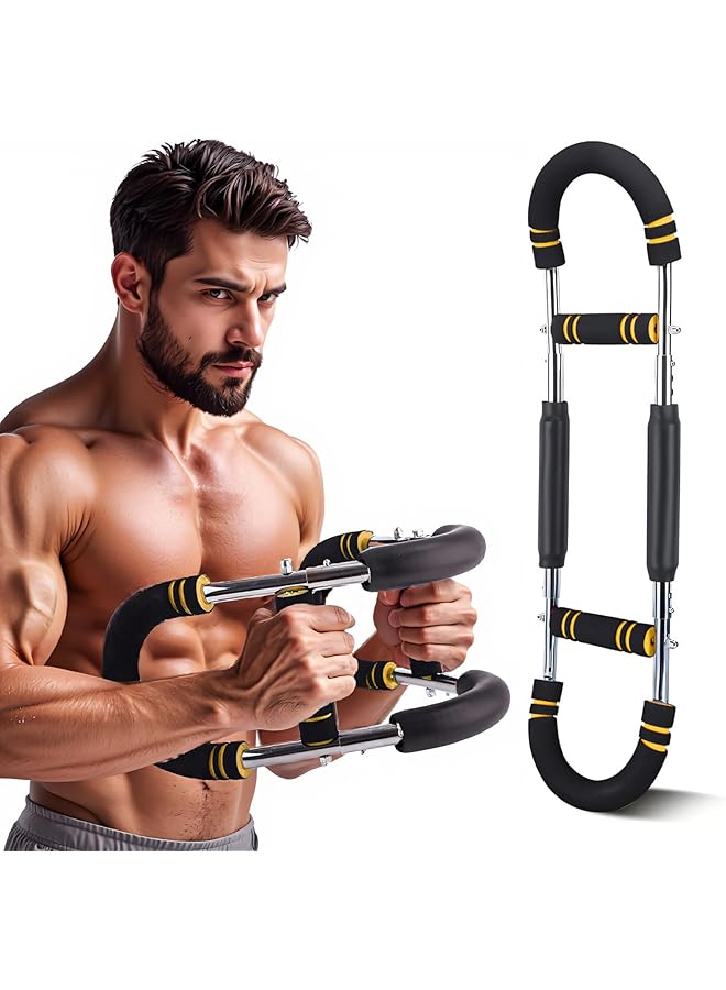 S-TOP Twister Arm Trainer, 30-40-50kg Adjustable Resistance, Portable Home Gym for Chest, Bicep & Full Body Strength Training(Golden Black) - Image 1