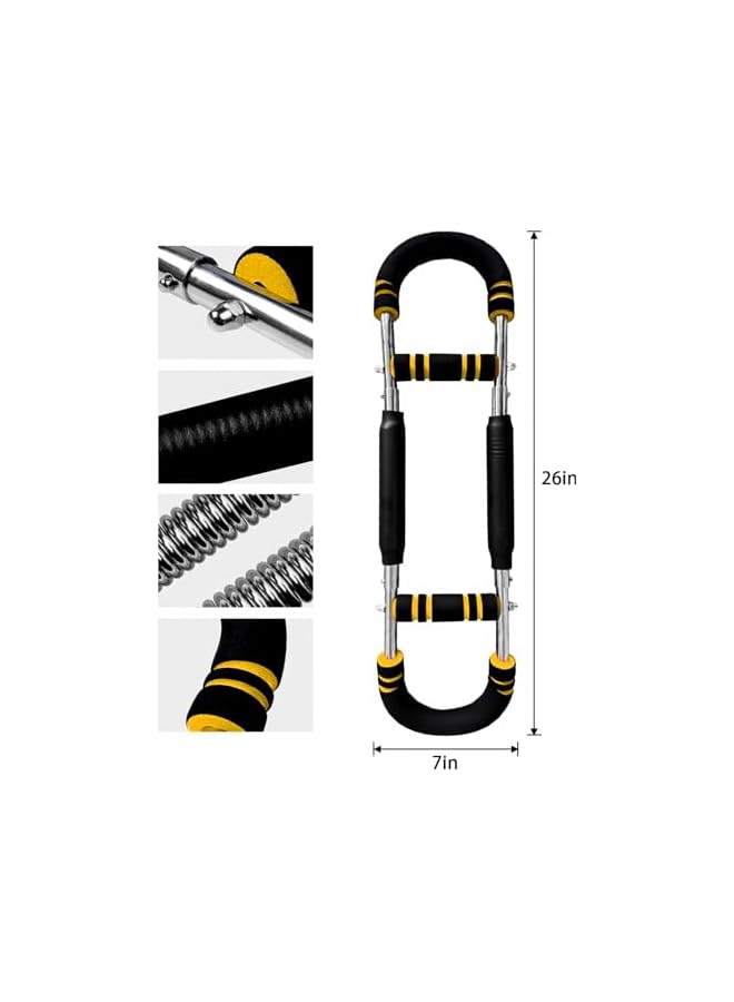 S-TOP Twister Arm Trainer, 30-40-50kg Adjustable Resistance, Portable Home Gym for Chest, Bicep & Full Body Strength Training(Golden Black) - Image 3