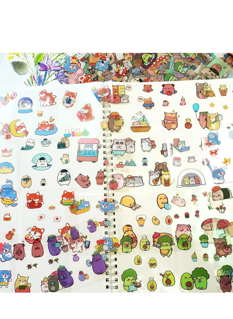 KASTWAVE Animal Sticker Set - 100 Sheets Kawaii Dog Bear Rabbit Hamster Decorative Scrapbook Stickers for Bullet Journaling Planner DIY Craft Album Calendar Laptop Phone Case Water Bottle, 4 Themes - Image 5