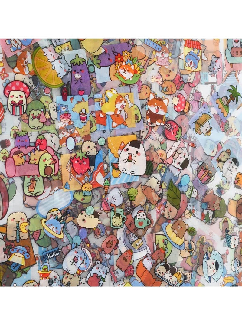 KASTWAVE Animal Sticker Set - 100 Sheets Kawaii Dog Bear Rabbit Hamster Decorative Scrapbook Stickers for Bullet Journaling Planner DIY Craft Album Calendar Laptop Phone Case Water Bottle, 4 Themes - Image 3