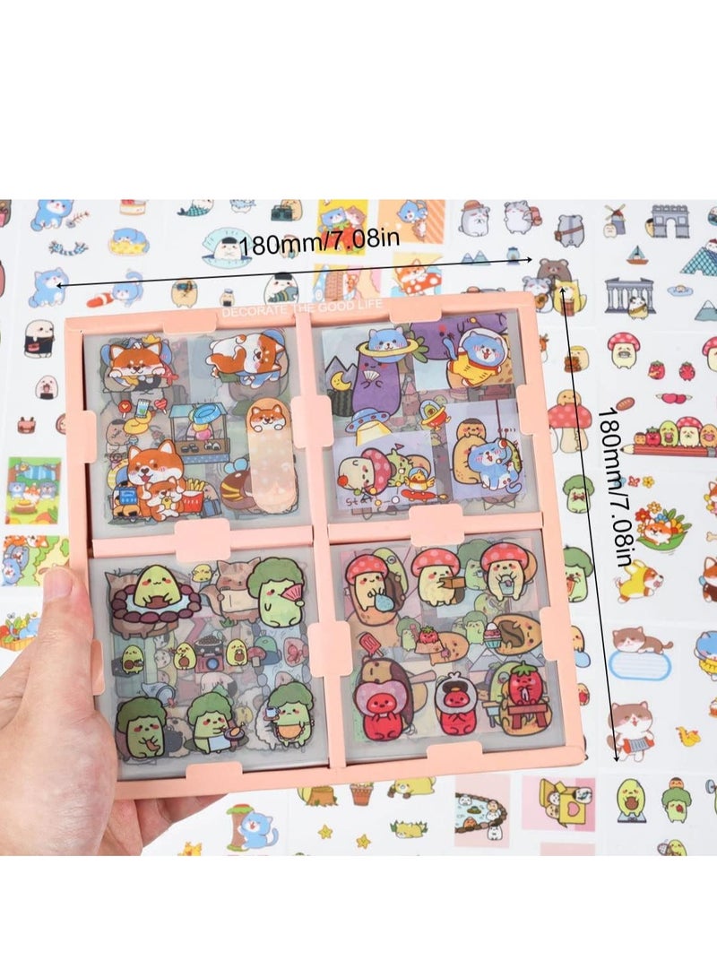 KASTWAVE Animal Sticker Set - 100 Sheets Kawaii Dog Bear Rabbit Hamster Decorative Scrapbook Stickers for Bullet Journaling Planner DIY Craft Album Calendar Laptop Phone Case Water Bottle, 4 Themes - Image 2