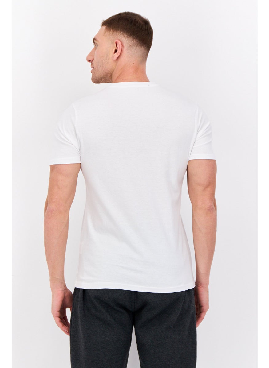 LOTTO Men Sportswear Fit Short Sleeves Outdoor T-shirt, White  - Image 3