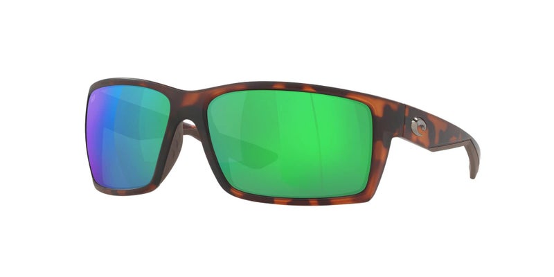 Costa Del Mar Mens Reefton Rectangular Sunglasses, Matte Retro Tort/Green Mirrored Polarized-580P, 64 mm - Image 2