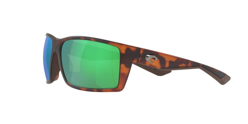 Costa Del Mar Mens Reefton Rectangular Sunglasses, Matte Retro Tort/Green Mirrored Polarized-580P, 64 mm - Image 3