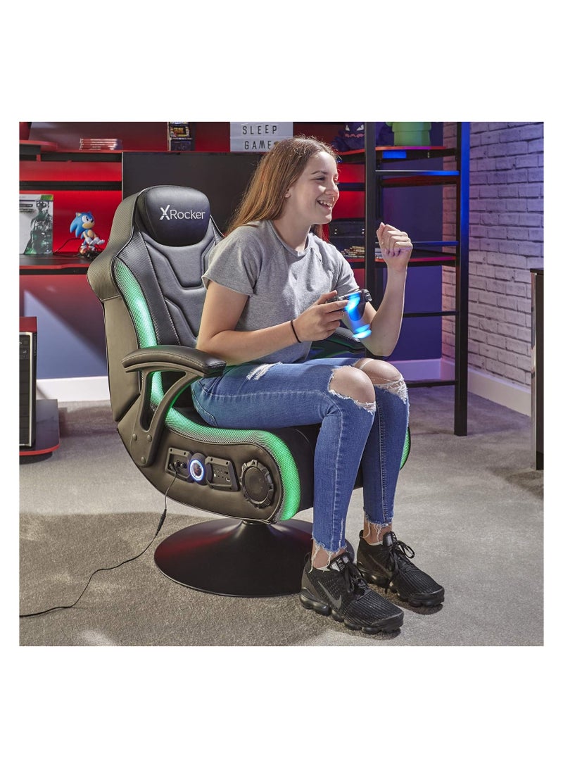 إكس روكر كرسي الألعاب X Rocker Monsoon RGB 4.1 ستيريو مع صوت محيطي وإضاءة LED نابضة بالحياة - أسود  - Image 5