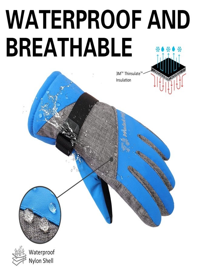 Walsking Kids Winter Snow&Ski Gloves-5M Thinsulate Waterproof Cold Weather Youth Gloves for Skiing,Snowboarding-Fits Boys and Girls - Image 4