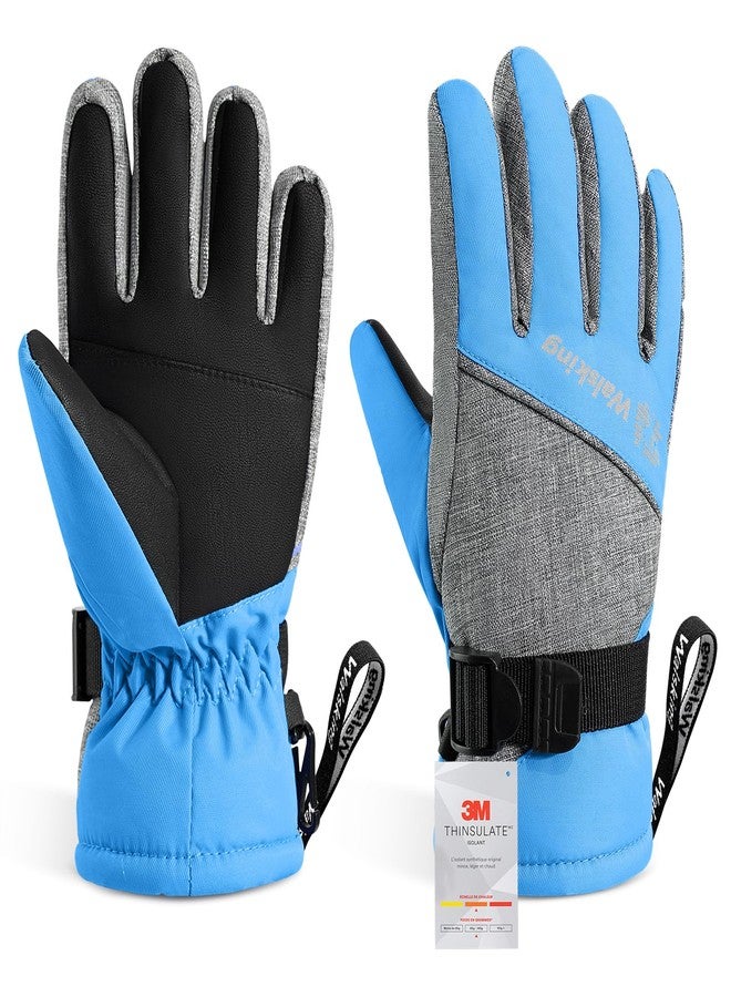 Walsking Kids Winter Snow&Ski Gloves-5M Thinsulate Waterproof Cold Weather Youth Gloves for Skiing,Snowboarding-Fits Boys and Girls - Image 1