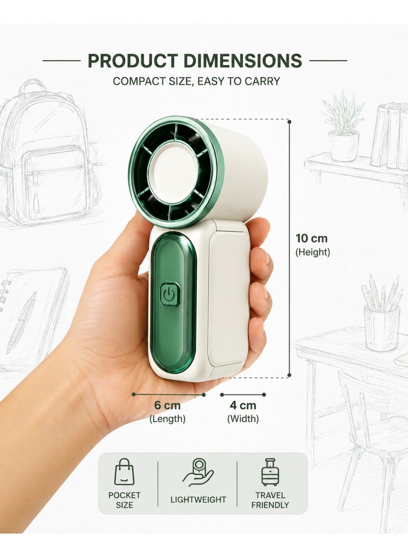 Shopit Mini Portable Handheld Cooling Fan, Rechargeable Battery, High Speed Fan with Ultra Low Noise - Image 2
