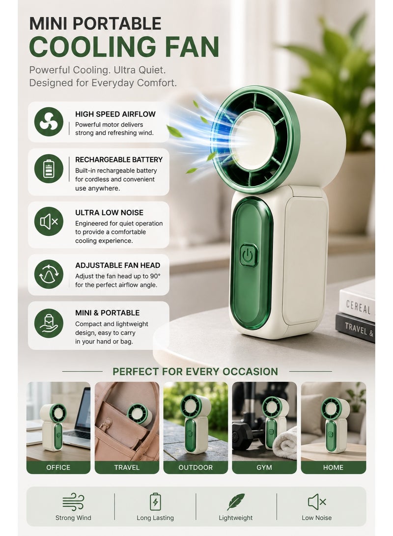 Shopit Mini Portable Handheld Cooling Fan, Rechargeable Battery, High Speed Fan with Ultra Low Noise - Image 5