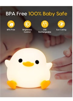 SYOSI Rechargeable Duck Night Light, Dimmable Silicone LED Bedside Lamp for Kids, Nursery Nightlight with Timer and Touch Control  - Image 2