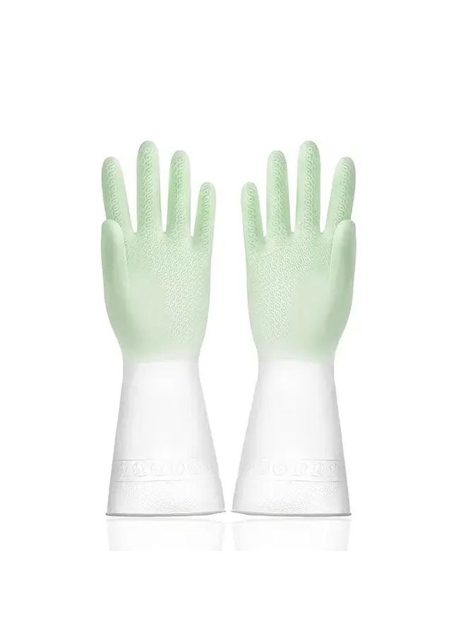 Heavy Duty Waterproof Latex Gloves Green Non Slip Grip Soft Durable For Dishwashing Cleaning - Image 5