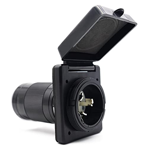 Veepeak 50 Amp Shore Power Inlet NEMA SS2-50P 125V/250V Twist Locking Power Plug RV Outlet Receptacle for Marine Boat Trailer Camper Shed, Screws Included, ETL Listed - Image 1