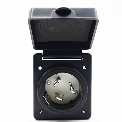 Veepeak 50 Amp Shore Power Inlet NEMA SS2-50P 125V/250V Twist Locking Power Plug RV Outlet Receptacle for Marine Boat Trailer Camper Shed, Screws Included, ETL Listed - Image 4