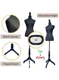 ORTUK 170cm Mannequin Full Body Female Mannequin Torso, Adjustable Dress Form Mannequin, Display Mannequin Body Foam Torso, Metal Tripod Stand Manikin Seamstress Dummy for Clothes, Jewellery Store, Boutique  - Image 3