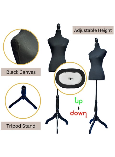 ORTUK 170cm Mannequin Full Body Female Mannequin Torso, Adjustable Dress  Form Mannequin, Display Mannequin Body Foam Torso, Metal Tripod Stand  Manikin Seamstress Dummy for Clothes, Jewellery Store, Boutique | Best  Price UAE |